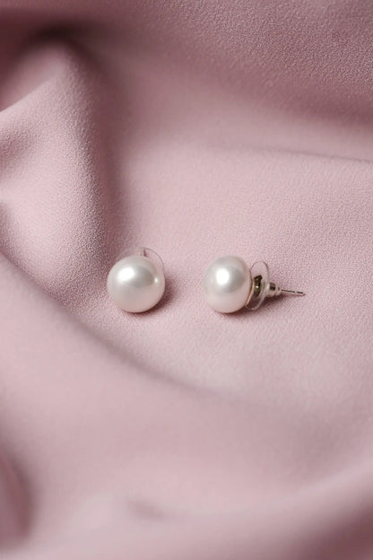 12mm Simulated Pearl Bouton Earrings