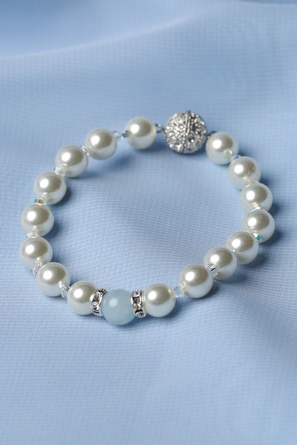 Pearl and Crystal Bracelet with Natural Chalcedony