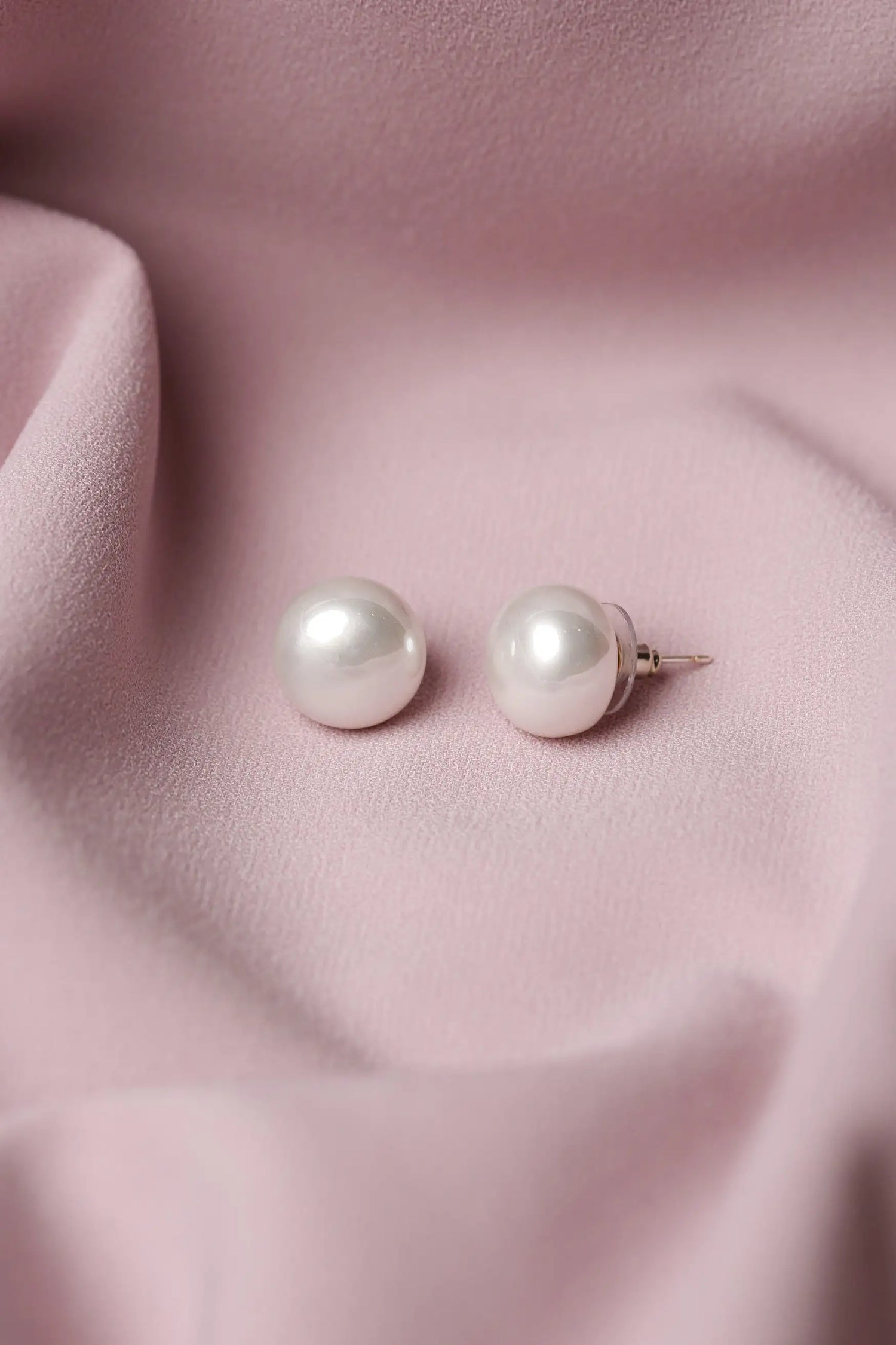 10mm Simulated Pearl Bouton Earrings