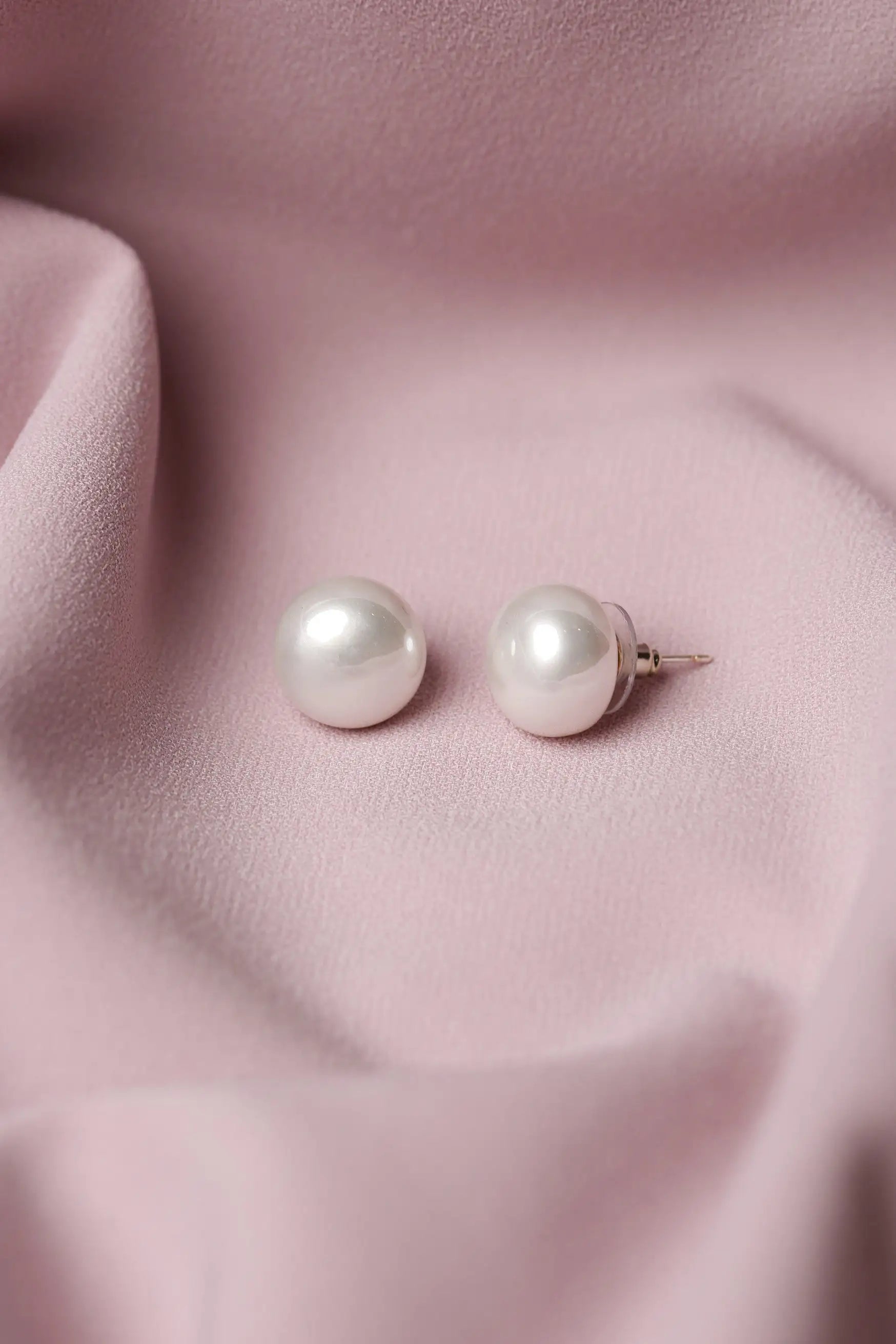10mm Simulated Pearl Bouton Earrings