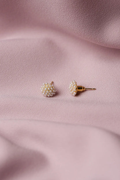 Petite Seed Pearl Bouton Earrings