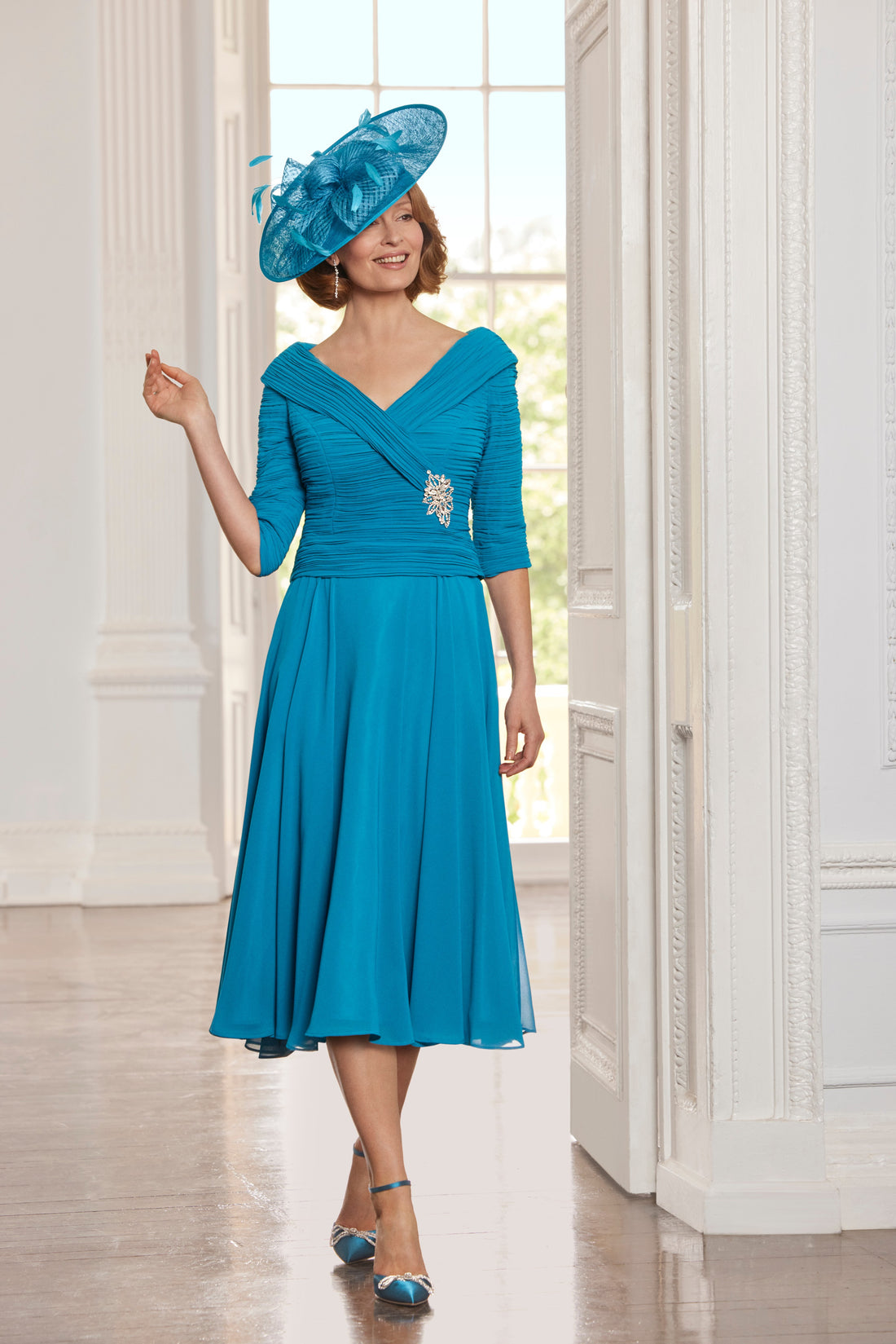 Condici Edge of the Shoulder Occasion Dress in Alcedo