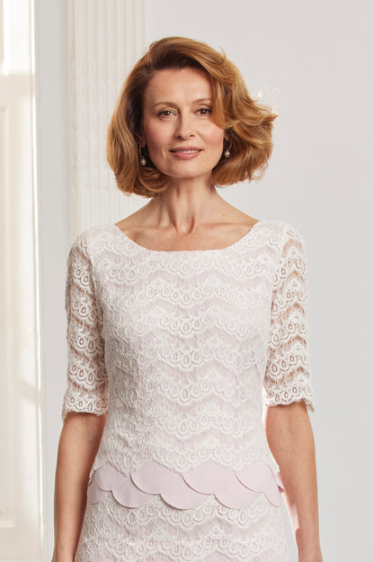 Condici Scallop Lace Occasion Dress with Bolero Jacket in Provence Rose