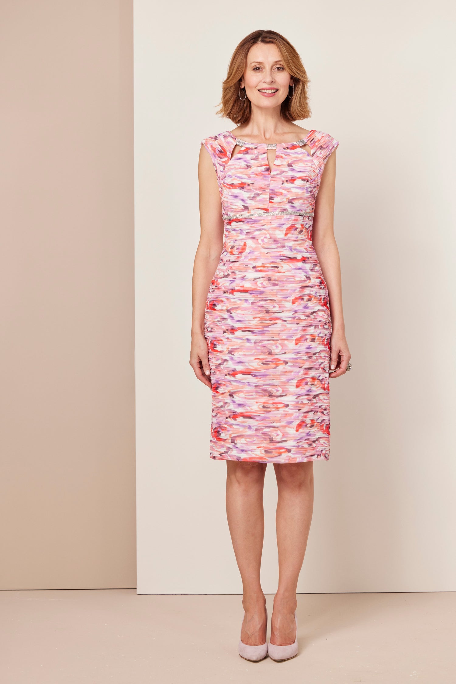 Condici Crystal Pleated Special Occasion Dress and Jacket in Amore Romantica