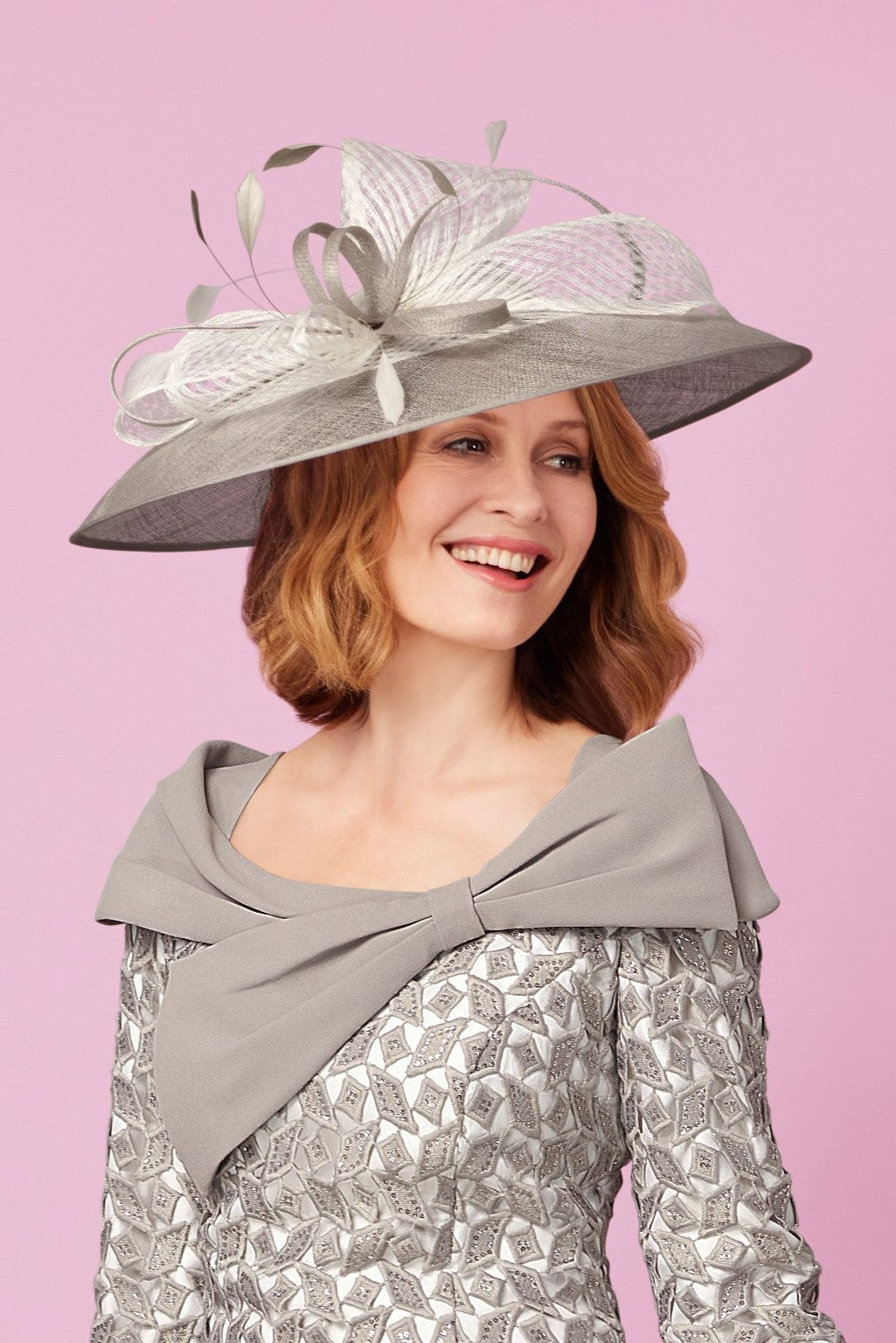 Condici Large Fascinator with Waffle Sinamay Detail