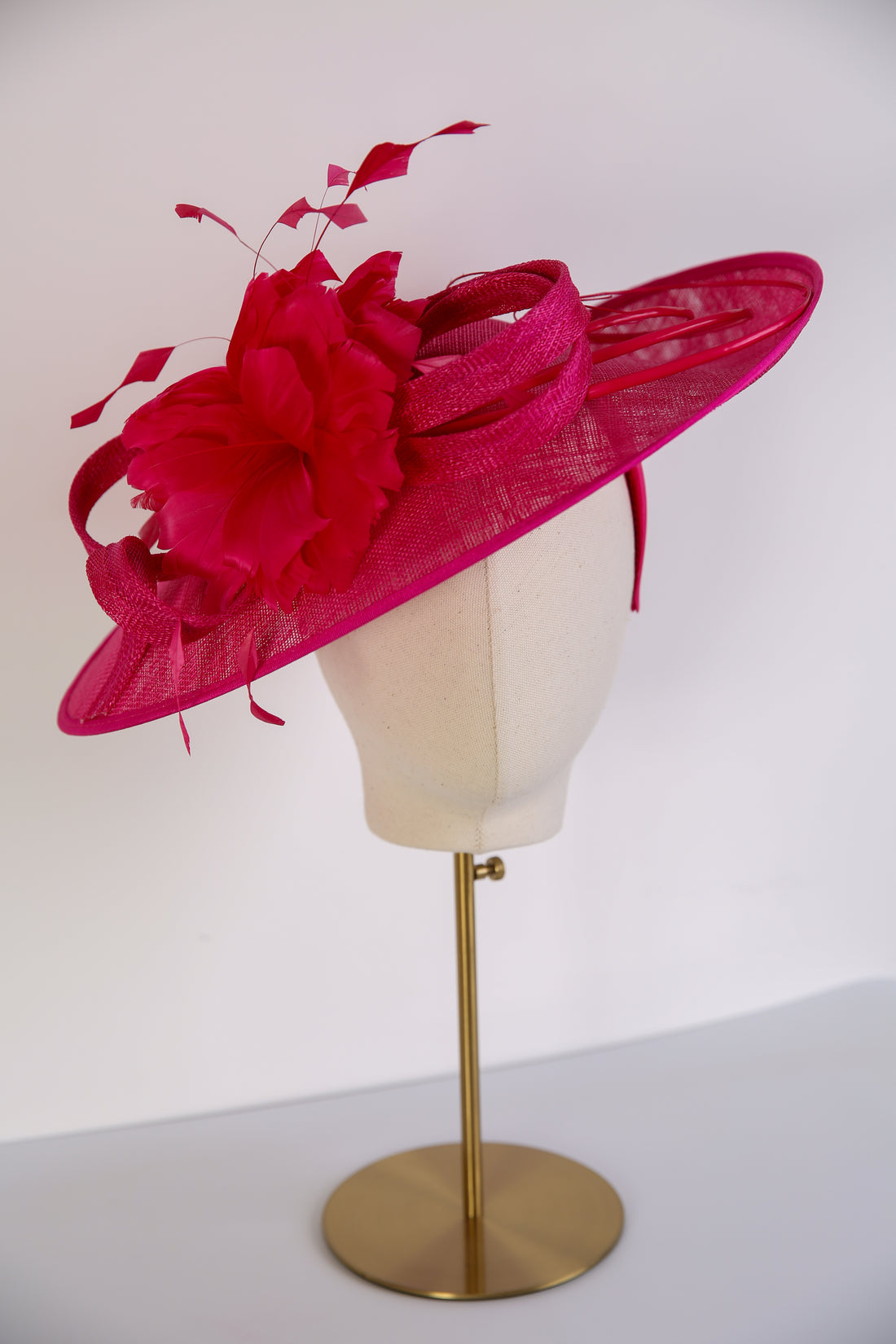 Condici Teardrop Fascinator in Rich Ruby