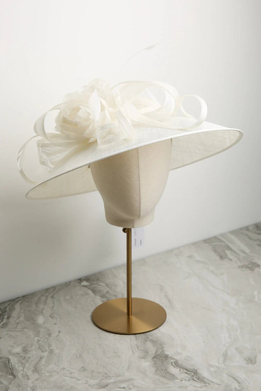 Bell-shaped Traditional Sinamay Hat by Condici in Cream