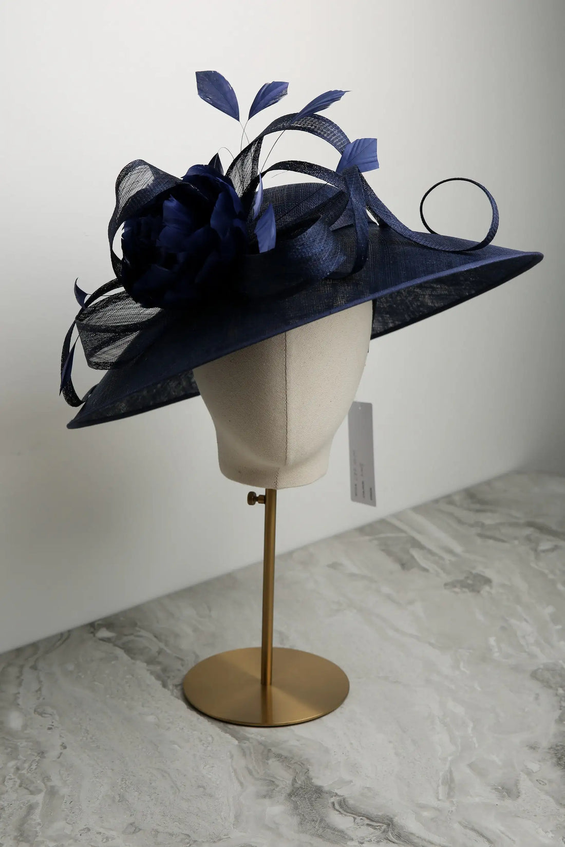 Bell-shaped Traditional Sinamay Hat by Condici in Navy