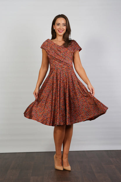 Bombshell Karlie Bardot Knee Length Dress in Confetti