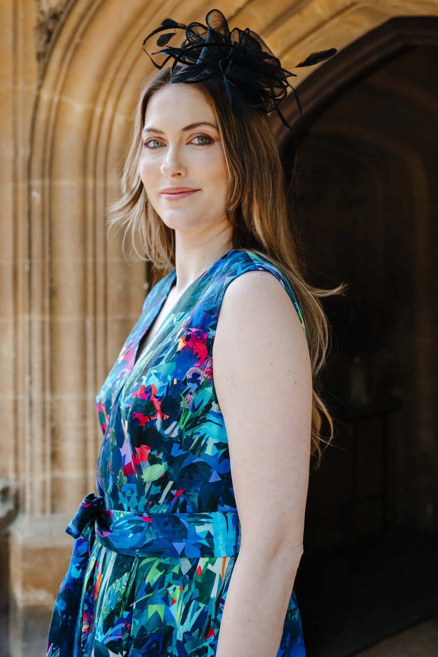 Bombshell Marcia Wrap Dress in Midnight Tropique Green
