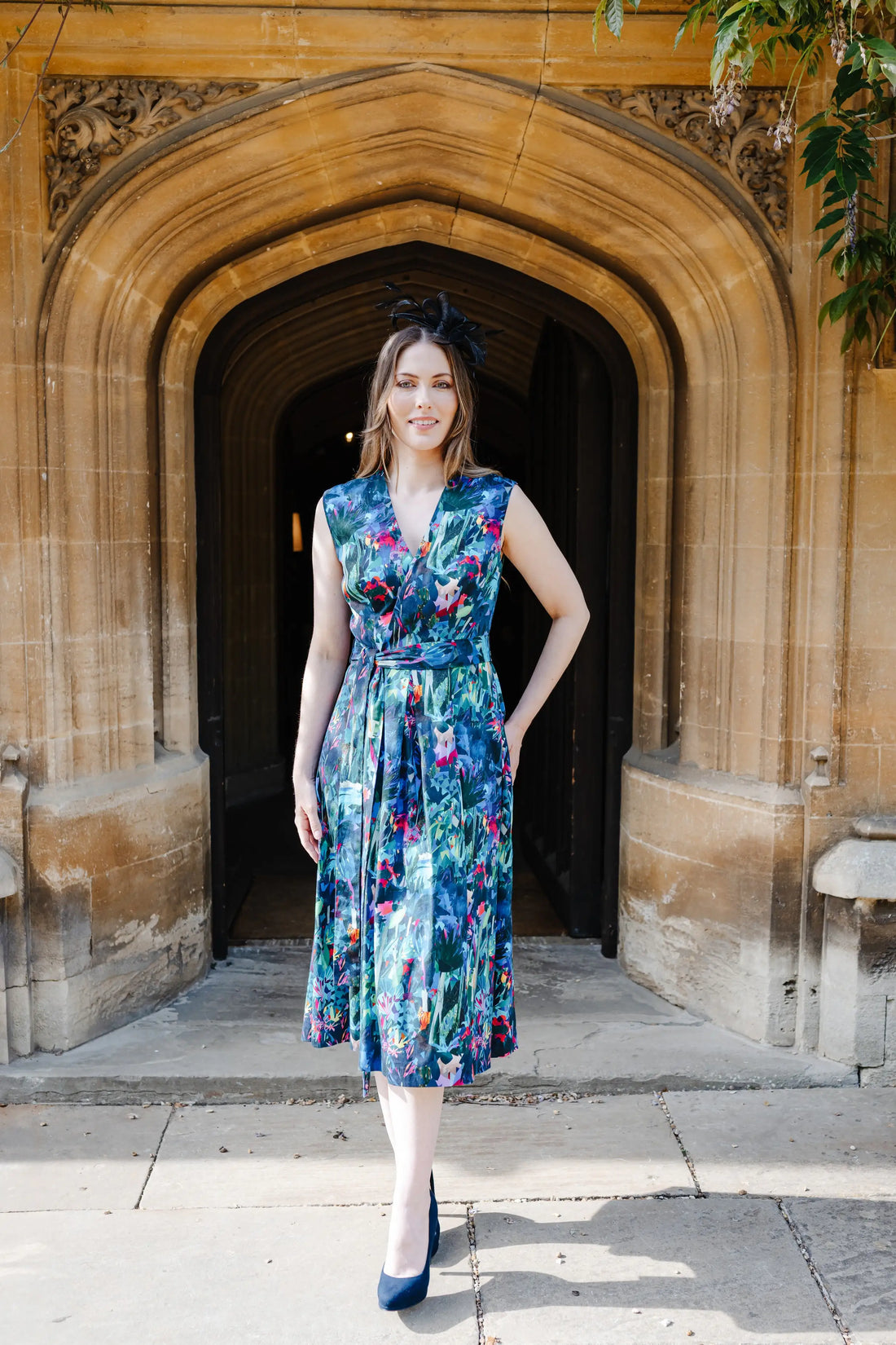 Bombshell Marcia Wrap Dress in Midnight Tropique