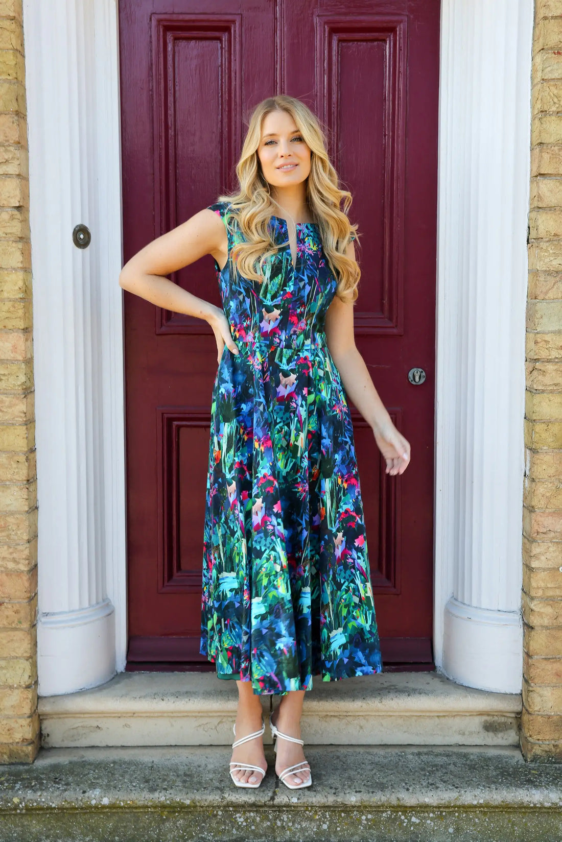 Bombshell Riviera Fun and Flirty Special Occasion Dress in Midnight Tropique Green