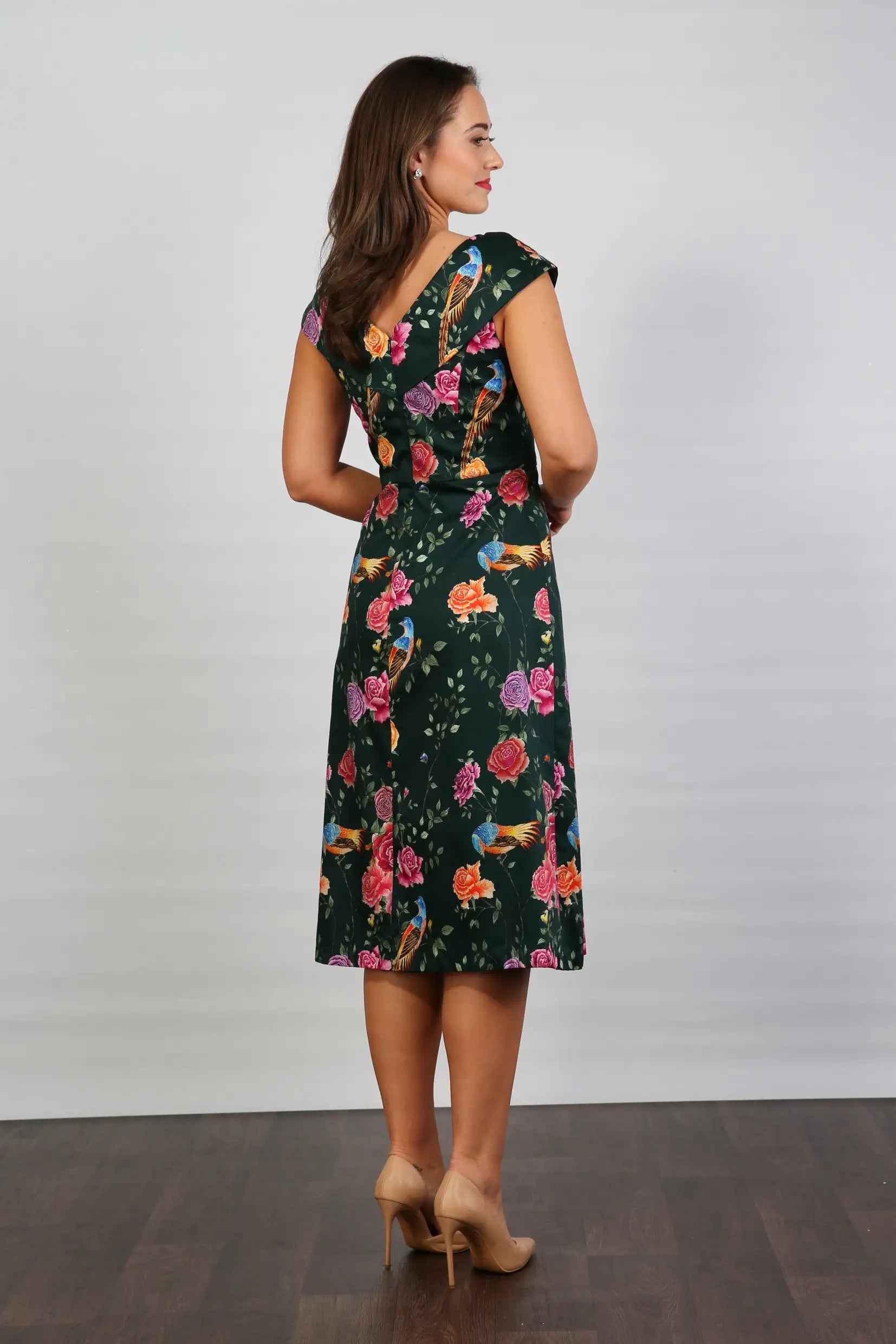 Bombshell Ruth Simple &amp; Chic Floral Dress in Juniper Phoenix