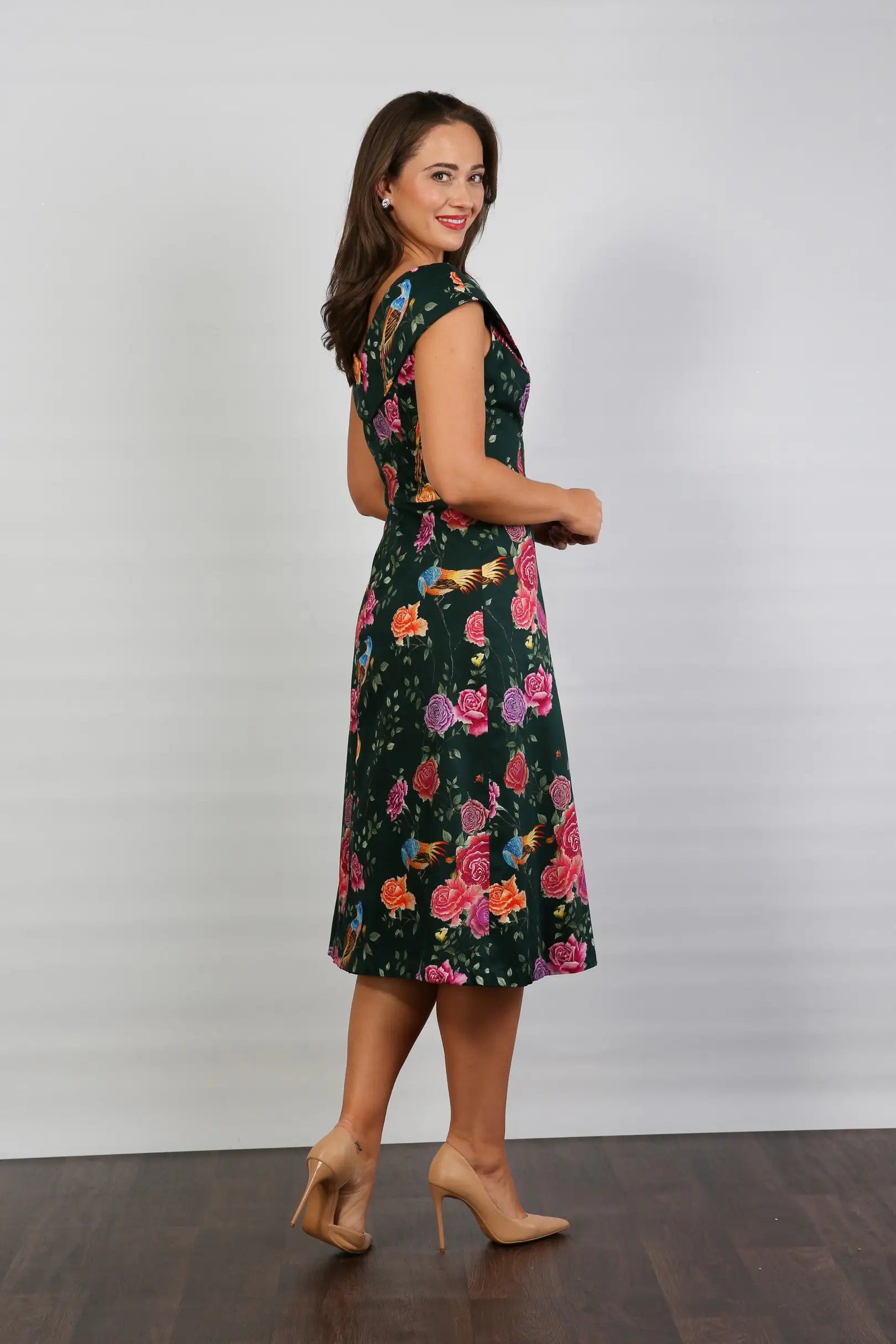 Bombshell Ruth Simple &amp; Chic Floral Dress in Juniper Phoenix