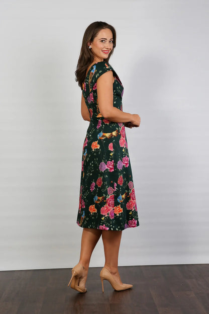 Bombshell Ruth Simple &amp; Chic Floral Dress in Juniper Phoenix