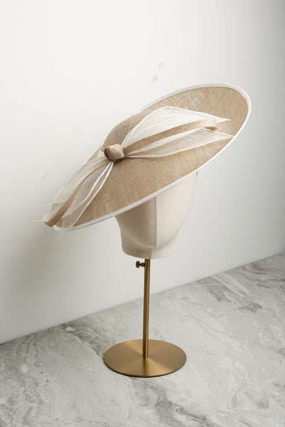 Picture Perfect Fascinator by Condici With Delicate Contrast Detail in Almond and Cream