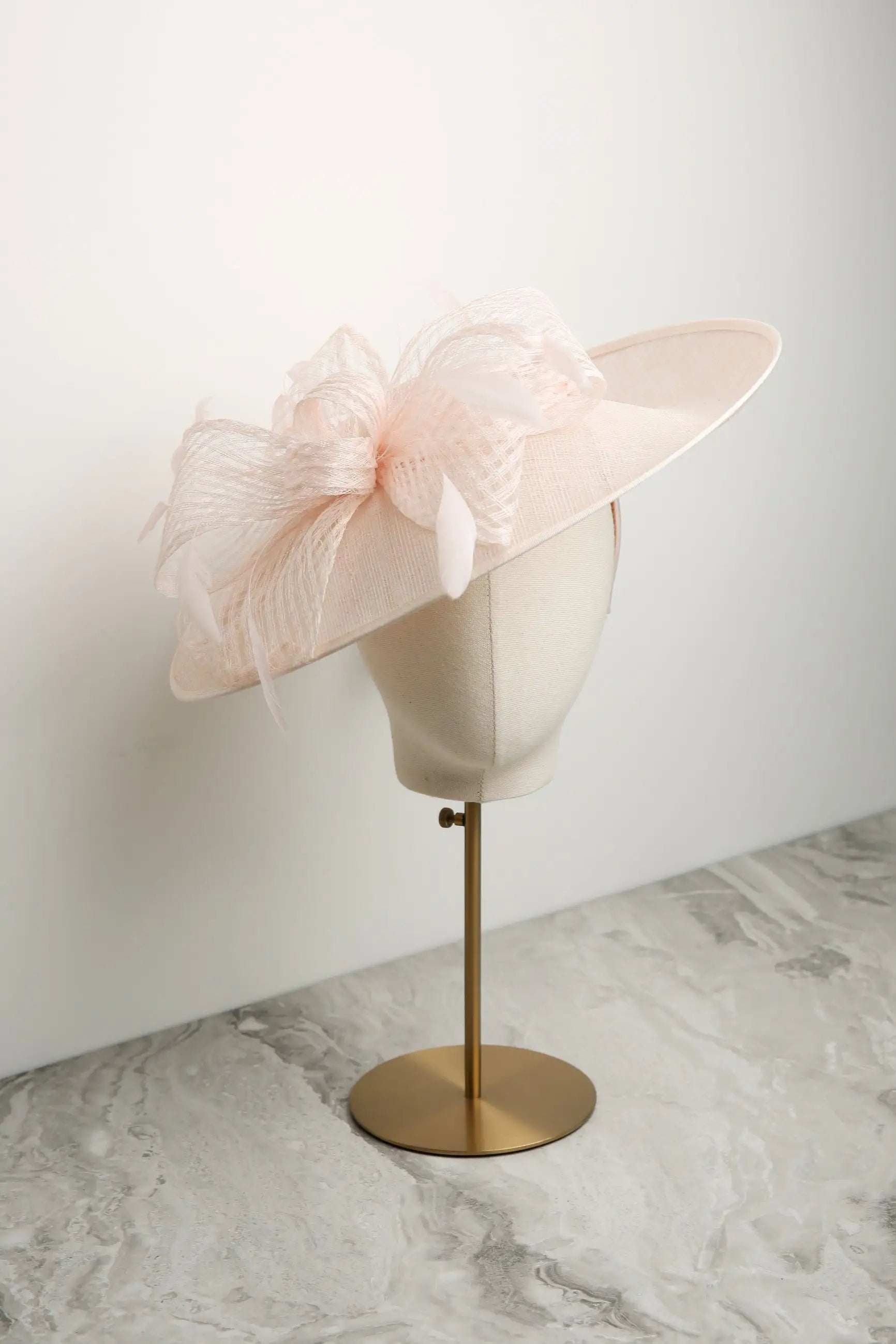 Condici Fascinator Soft Trim &amp; Feathers in Rosewater