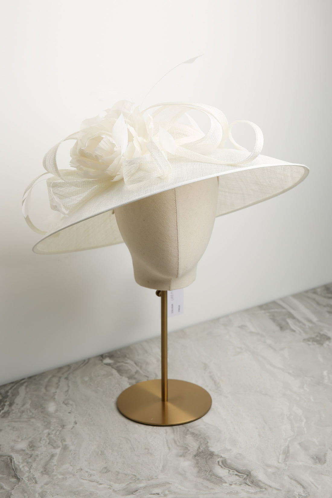 Bell-shaped Traditional Sinamay Hat by Condici in Cream