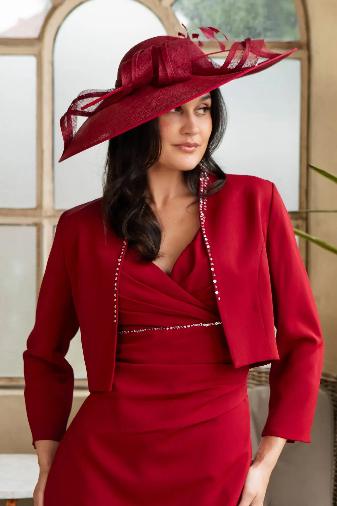 Ispirato Large Brim Hat in Pomegranate