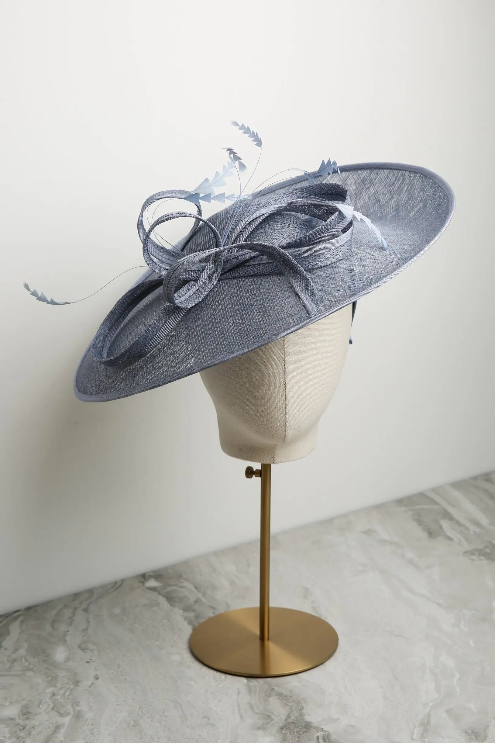 Ispirato Picture Perfect Fascinator with Coque Feathers in Misty Blue