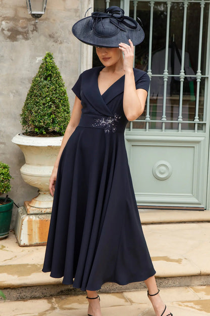 Ispirato Picture Perfect Fascinator with Coque Feathers  in Navy