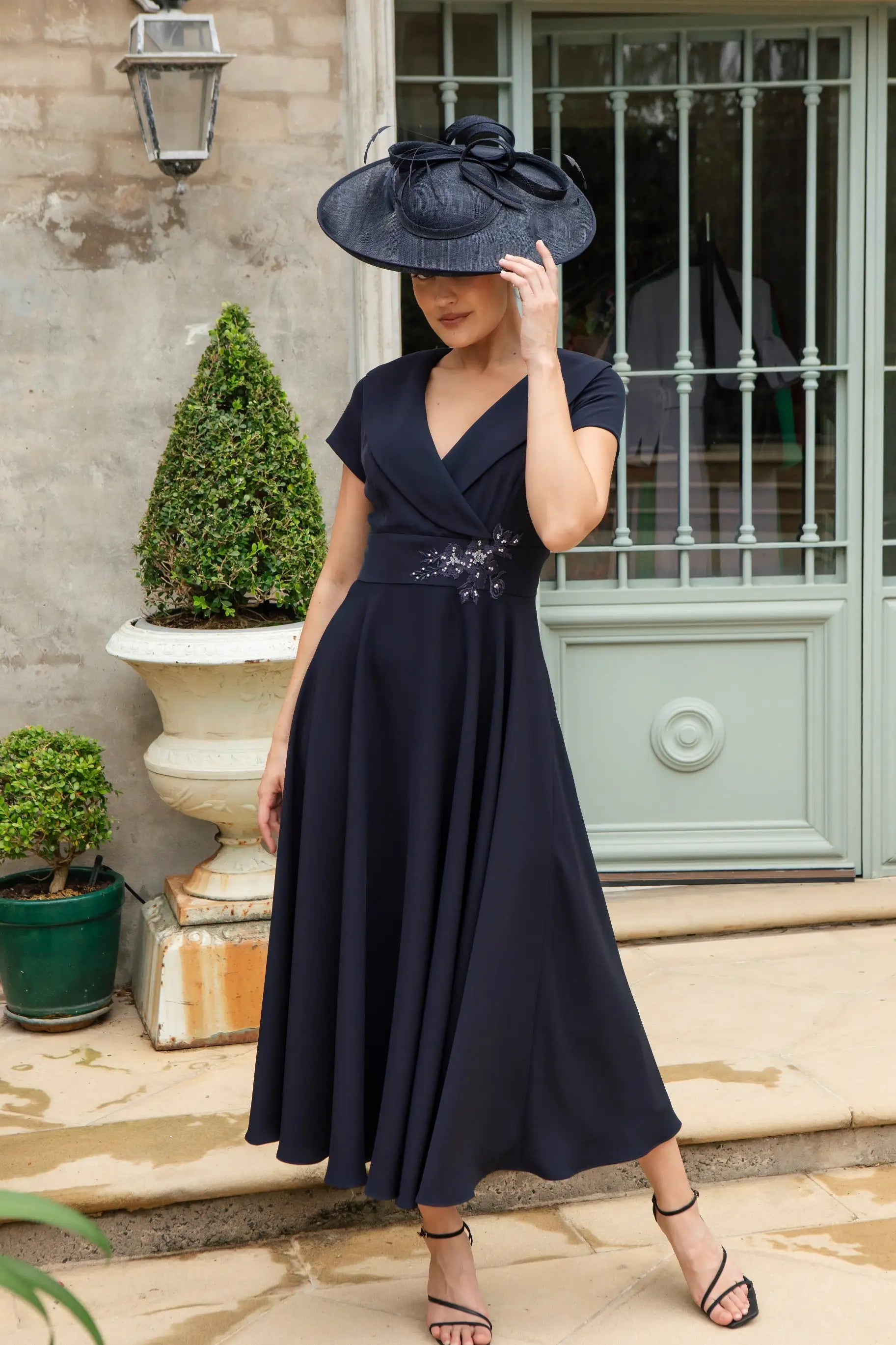 Ispirato Picture Perfect Fascinator with Coque Feathers  in Navy