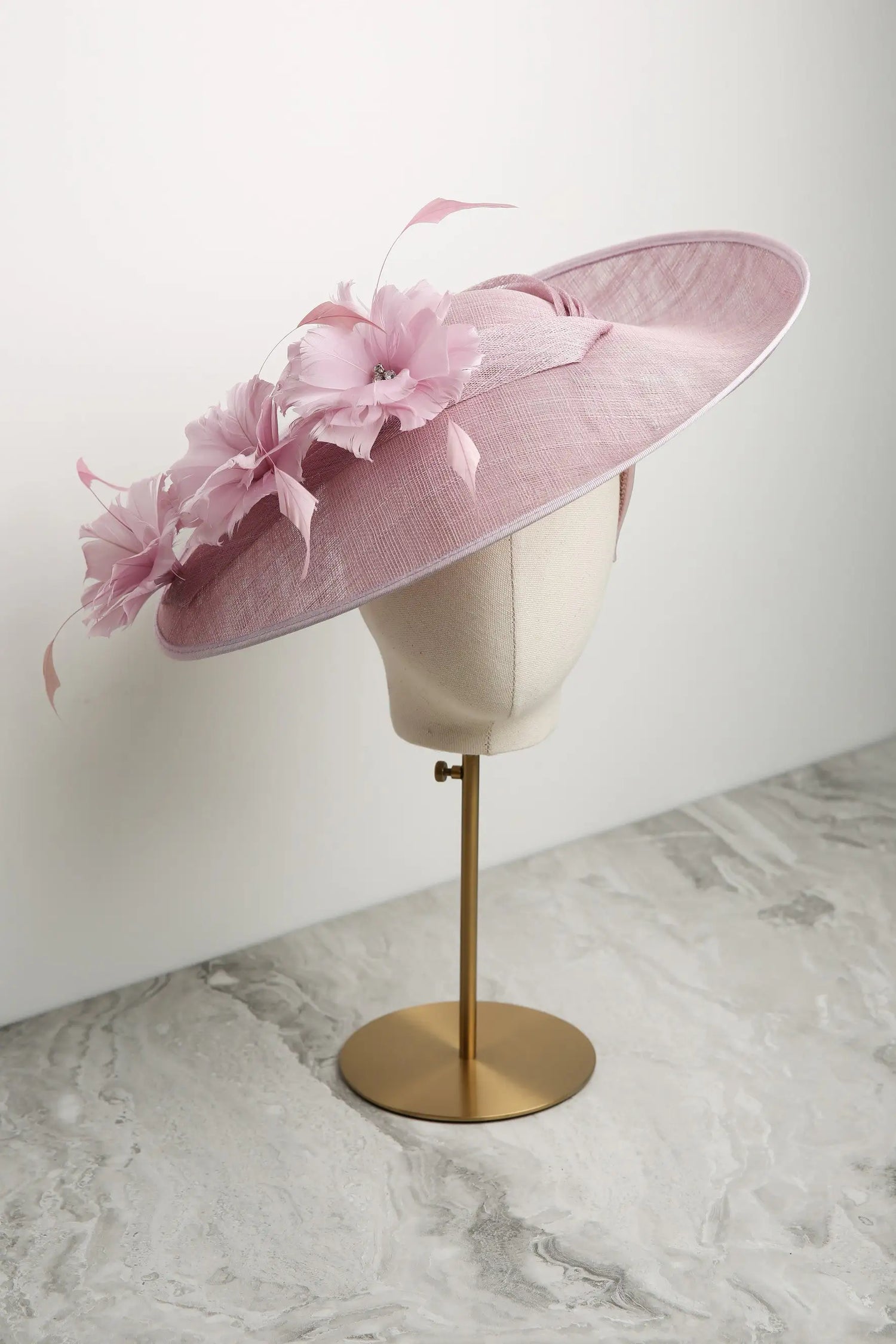 Picture Perfect Fascinator with Cascade of Coque Feathers in Orchid