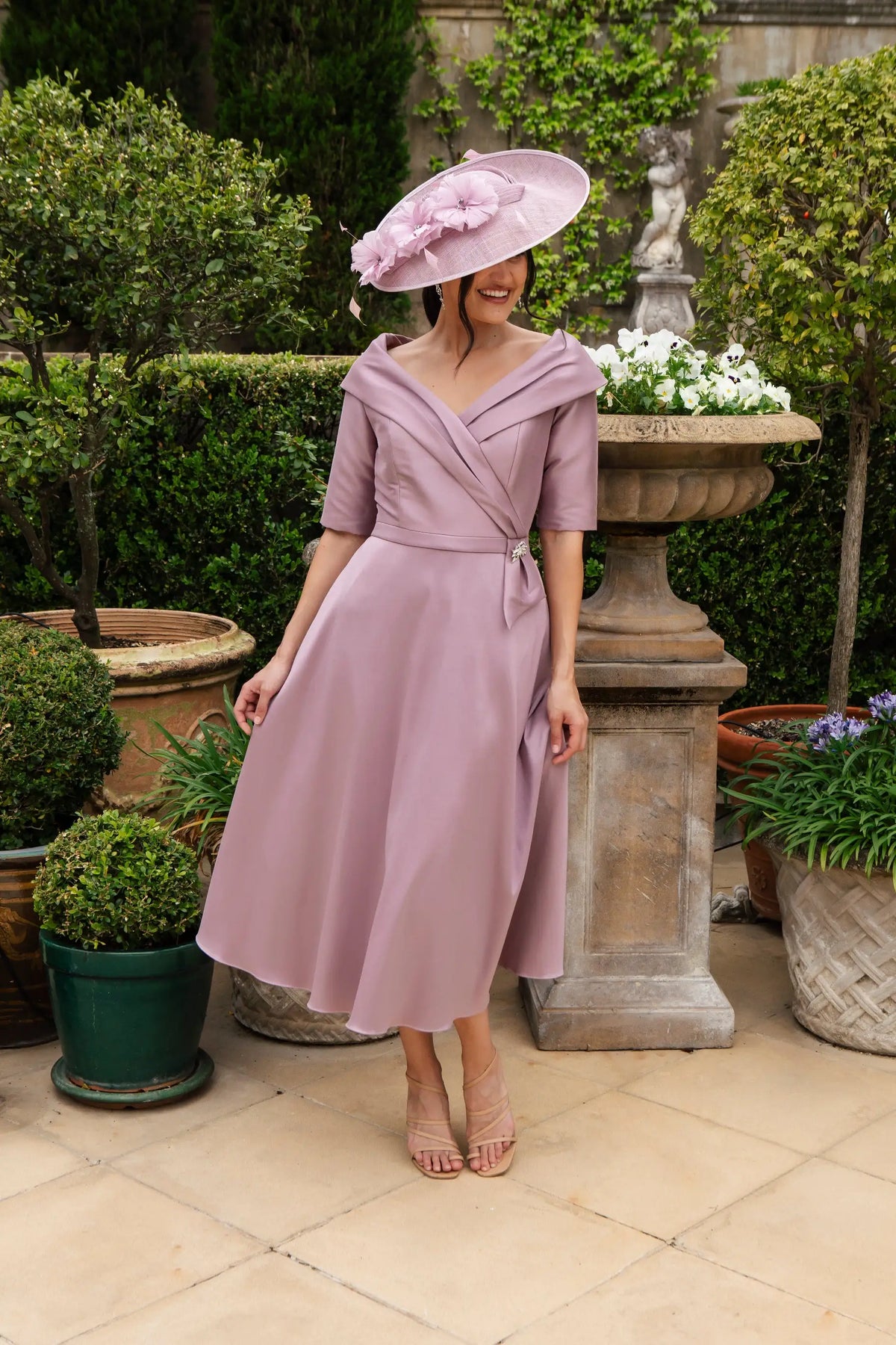Picture Perfect Fascinator with Cascade of Coque Feathers in Orchid