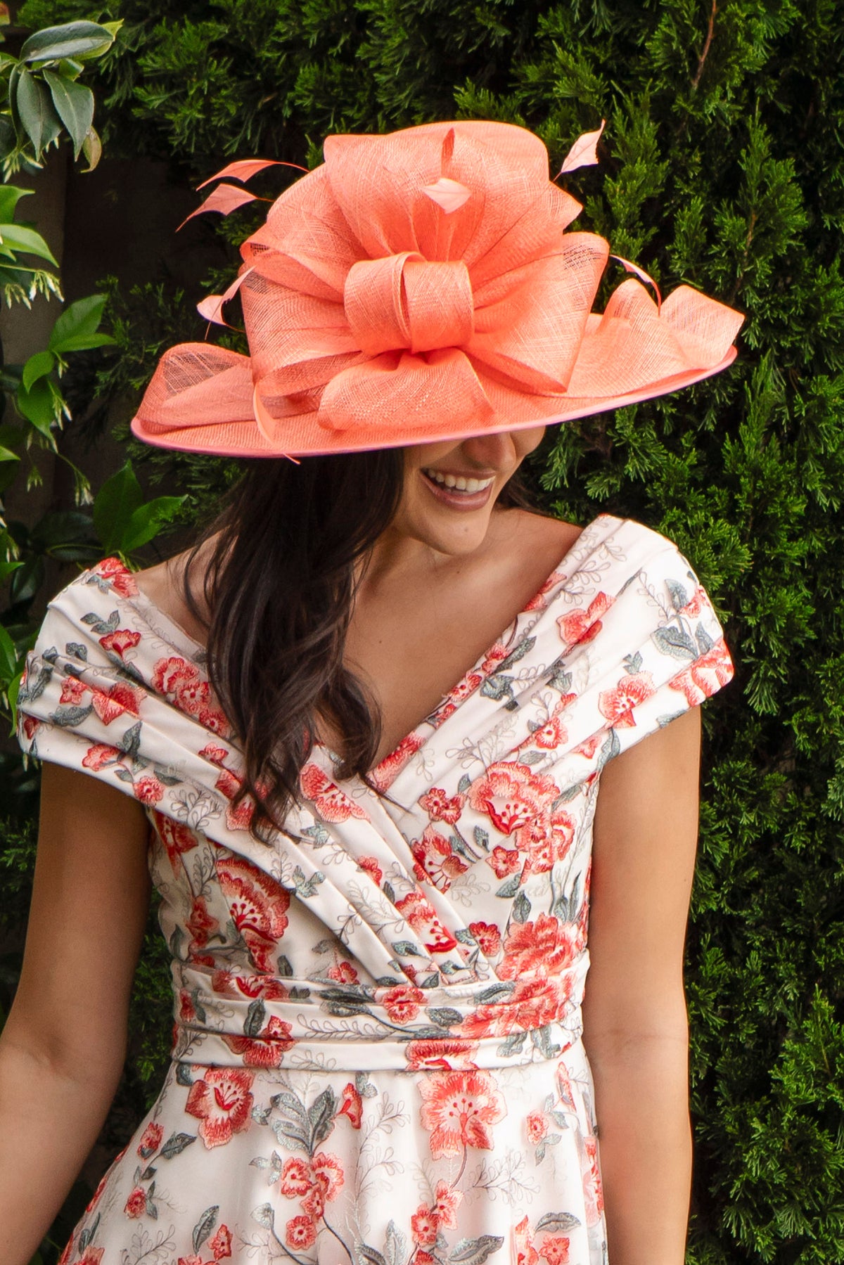 Traditional Ispirato Sinamay Hat in Hibiscus Sunset