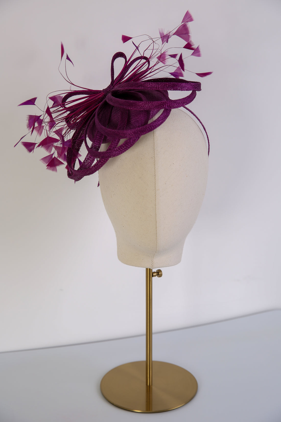 Ispirato Small Fascinator in Blackcurrant