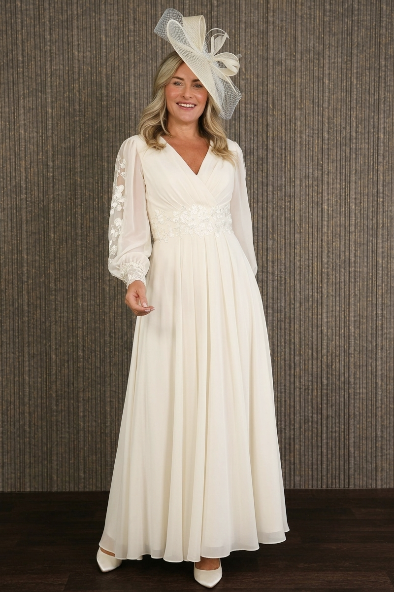 Richard Designs Marietta Ivory Chiffon Dress