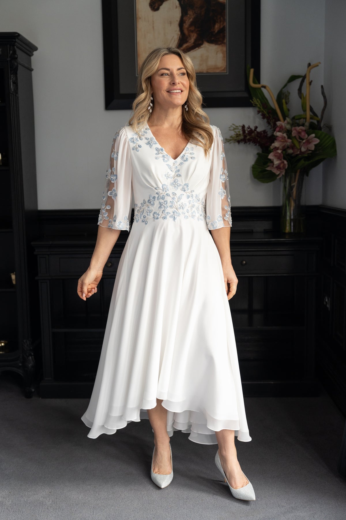Richard Designs Contessa Ivory Beaded Dress