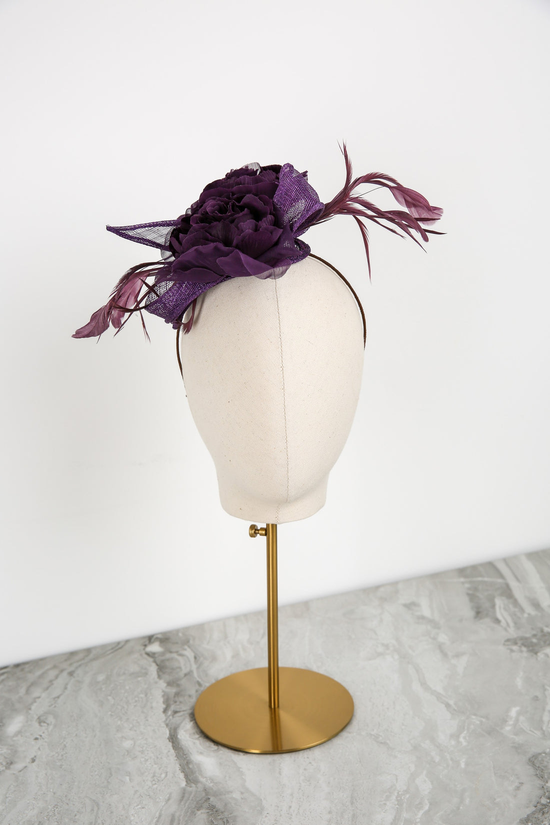 Rosalia Fascinator in Blackberry