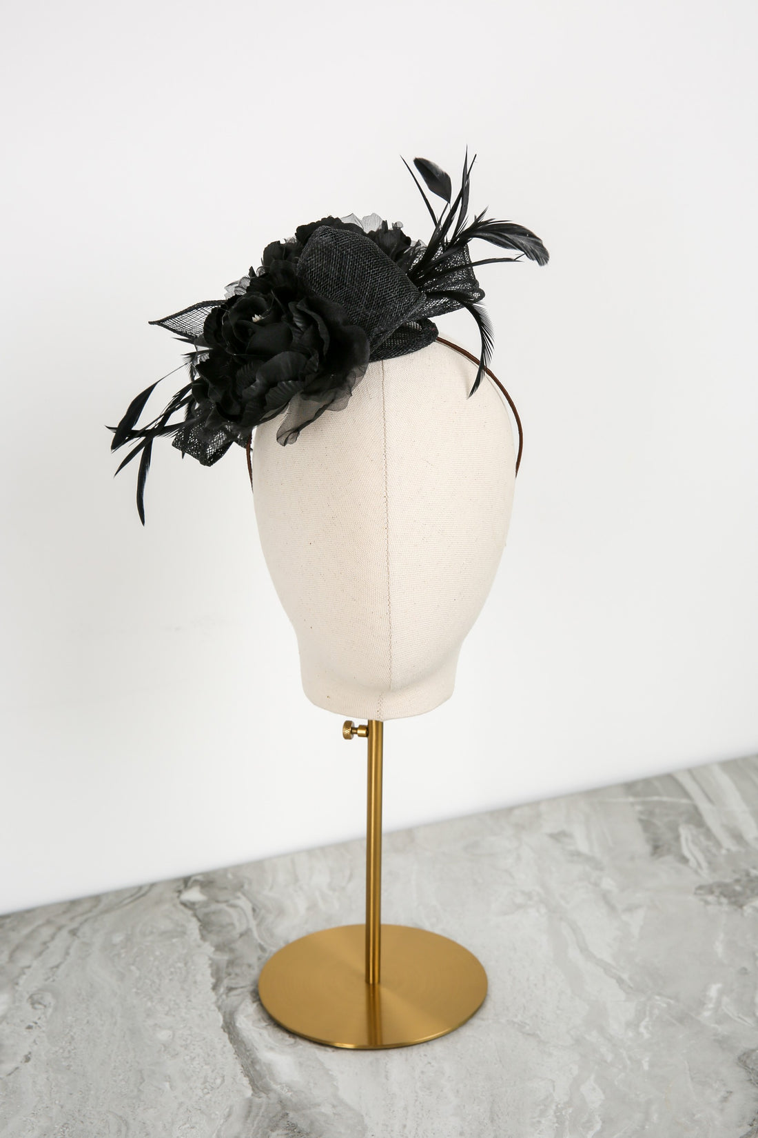 Rosalia Fascinator in Jet Black
