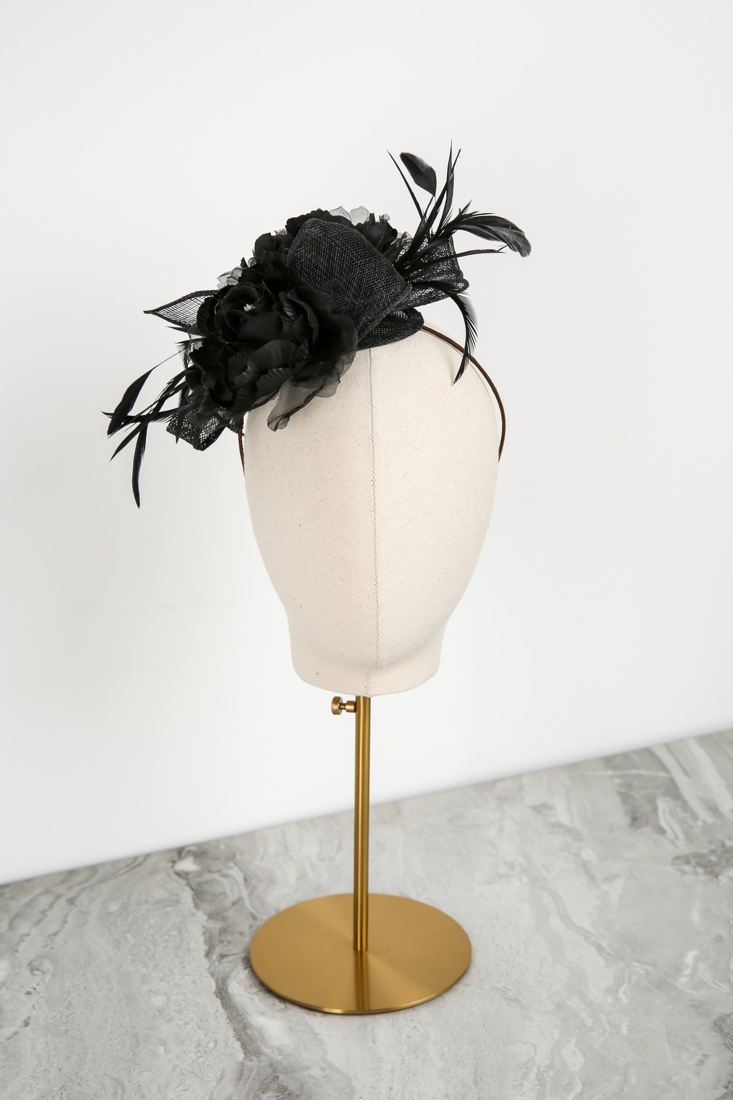 Rosalia Fascinator in Jet Black
