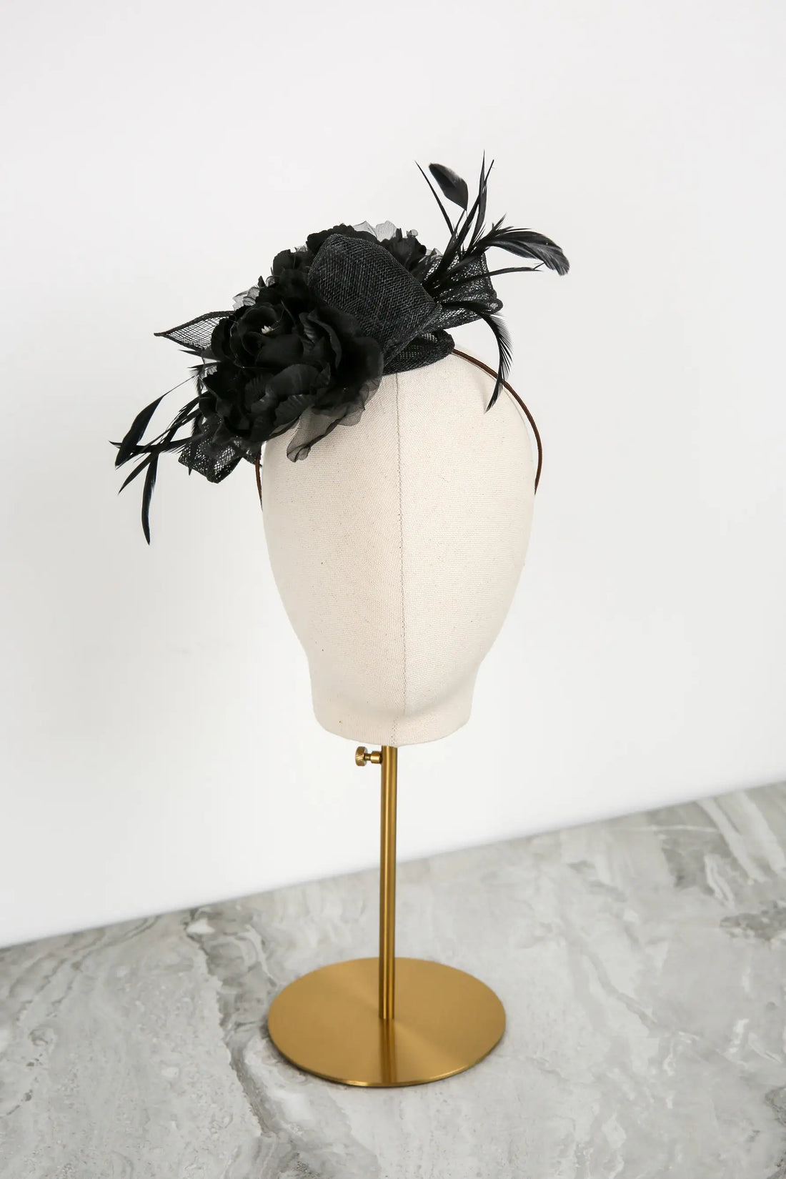 Rosalia Fascinator in Jet Black