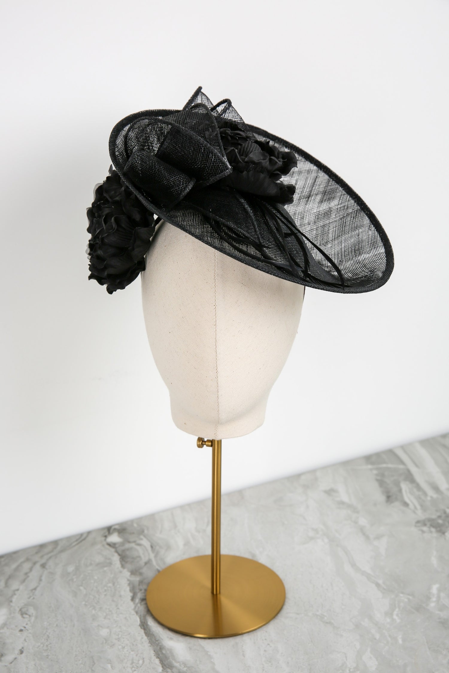 Rosemonde Fascinator in Jet Black